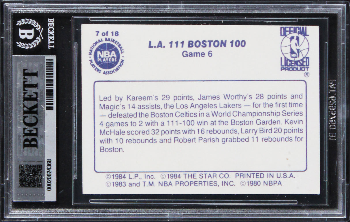 Lakers Magic Johnson Authentic Signed 1985 Star Lakers Champs #7 Card BAS Slab