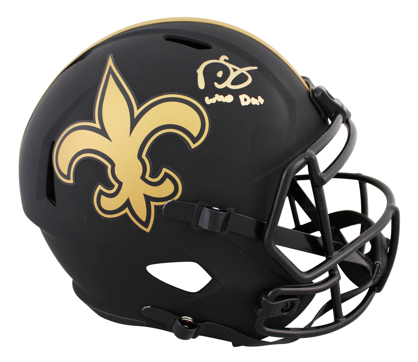 Saints Darren Sproles "Who Dat" Signed Eclipse Full Size Speed Rep Helmet BAS W