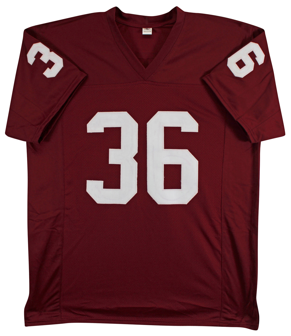 Oklahoma Steve Owens "69 Heisman" Signed Maroon Pro Style Jersey BAS Witnessed 2