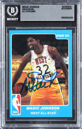 Lakers Magic Johnson Authentic Signed 1983 Star All-Star Game #18 Card BAS Slab