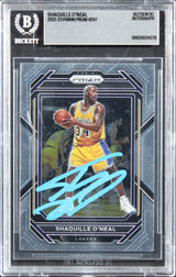 Lakers Shaquille O'Neal Authentic Signed 2022 Panini Prizm #297 Card BAS Slabbed