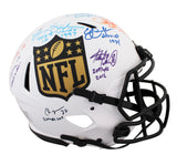 NFL 2k Rushers (9) Peterson, Sanders +7 Signed F/S Speed Proline Helmet BAS Wit