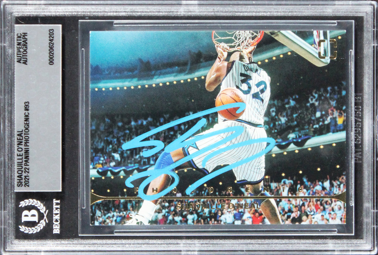 Magic Shaquille O'Neal Authentic Signed 2021 Panini Photogenic #93 Card BAS Slab