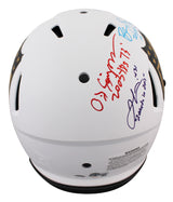 NFL 2k Rushers (9) Peterson, Sanders +7 Signed F/S Speed Proline Helmet BAS Wit