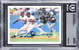 Braves Deion Sanders Authentic Signed 1992 Upper Deck #SP3 Card BAS Slabbed