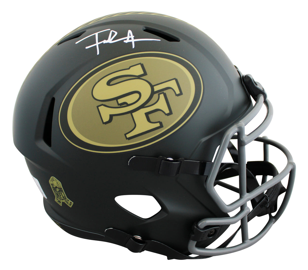49ers Frank Gore Signed STS IV Full Size Speed Rep Helmet W/ Case BAS Witnessed
