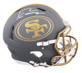 49ers George Kittle Signed Slate Full Size Speed Proline Helmet W/ Case BAS Wit