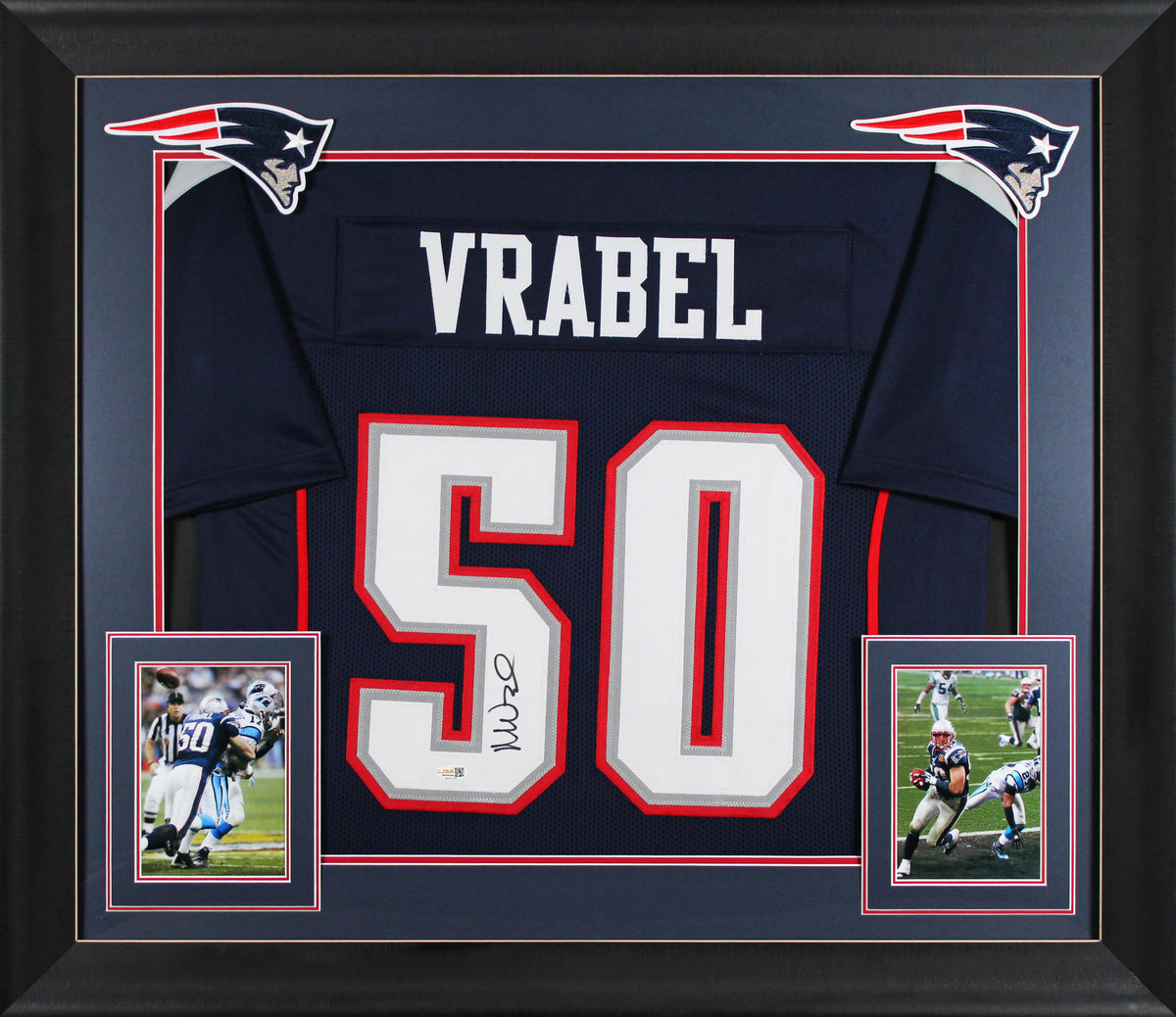 Mike Vrabel Authentic Signed Navy Pro Style Framed Jersey JSA Witness
