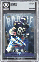 Vikings Randy Moss Authentic Signed 1998 Finest #135 Rookie Card BAS Slabbed