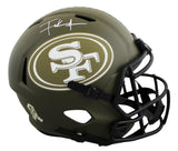 49ers Frank Gore Signed STS Full Size Speed Rep Helmet W/ Case BAS Witnessed