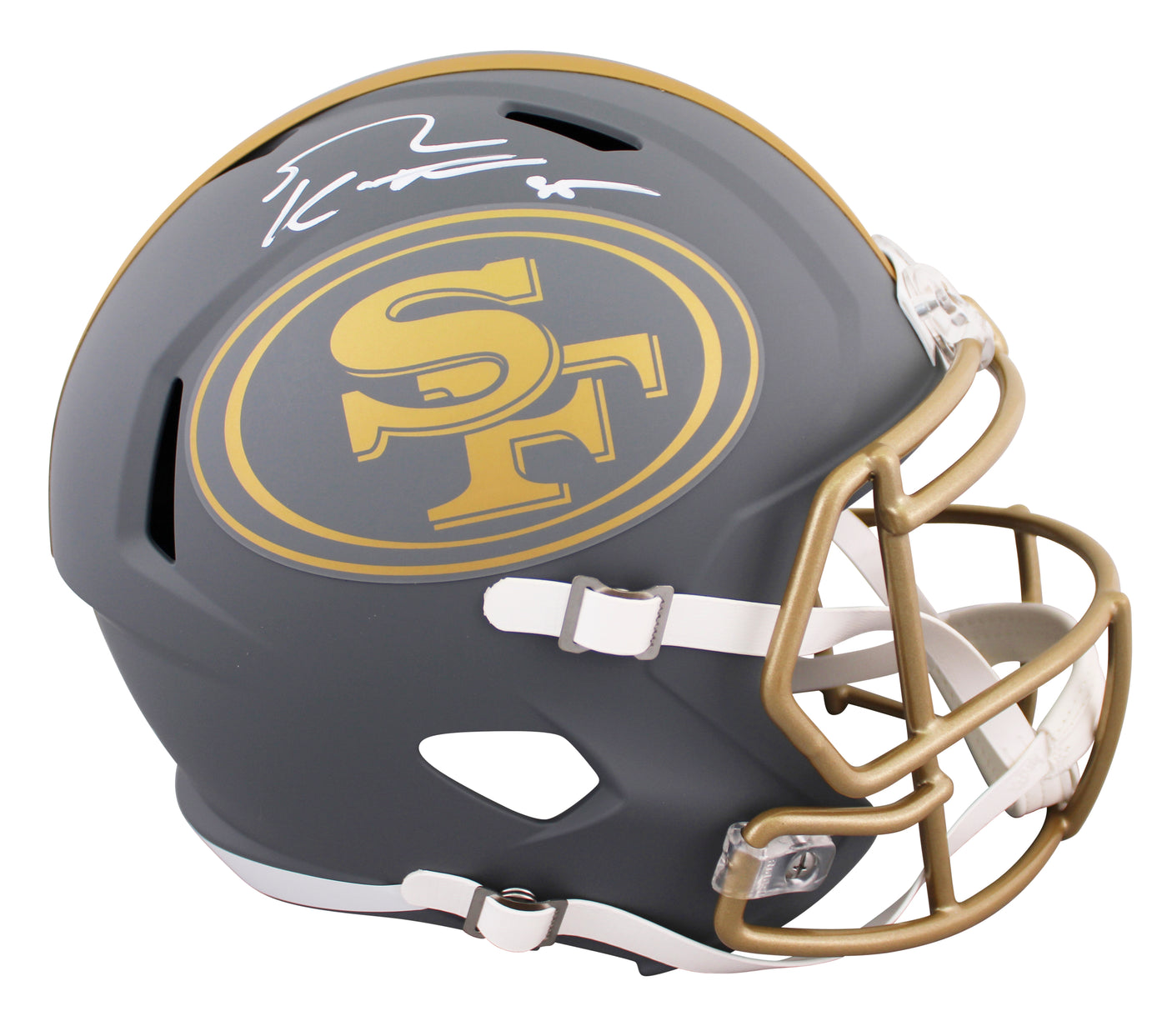 49ers George Kittle Signed Slate Full Size Speed Rep Helmet W/ Case BAS Witness