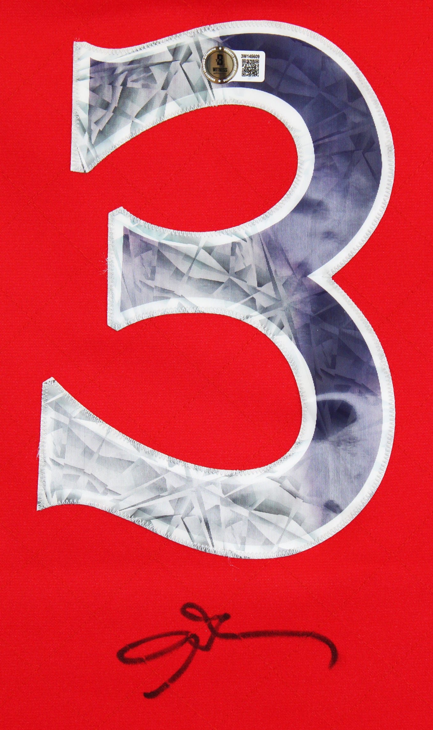 76ers Allen Iverson Signed Red 75th Ann. M&N 1996-97 HWC Swingman Jersey BAS Wit