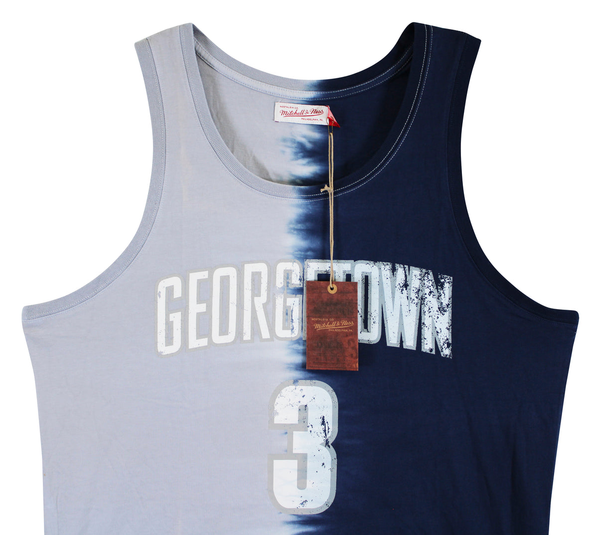 Georgetown Allen Iverson Signed Tie Dye Cotton M&N Tank Jersey BAS Witnessed