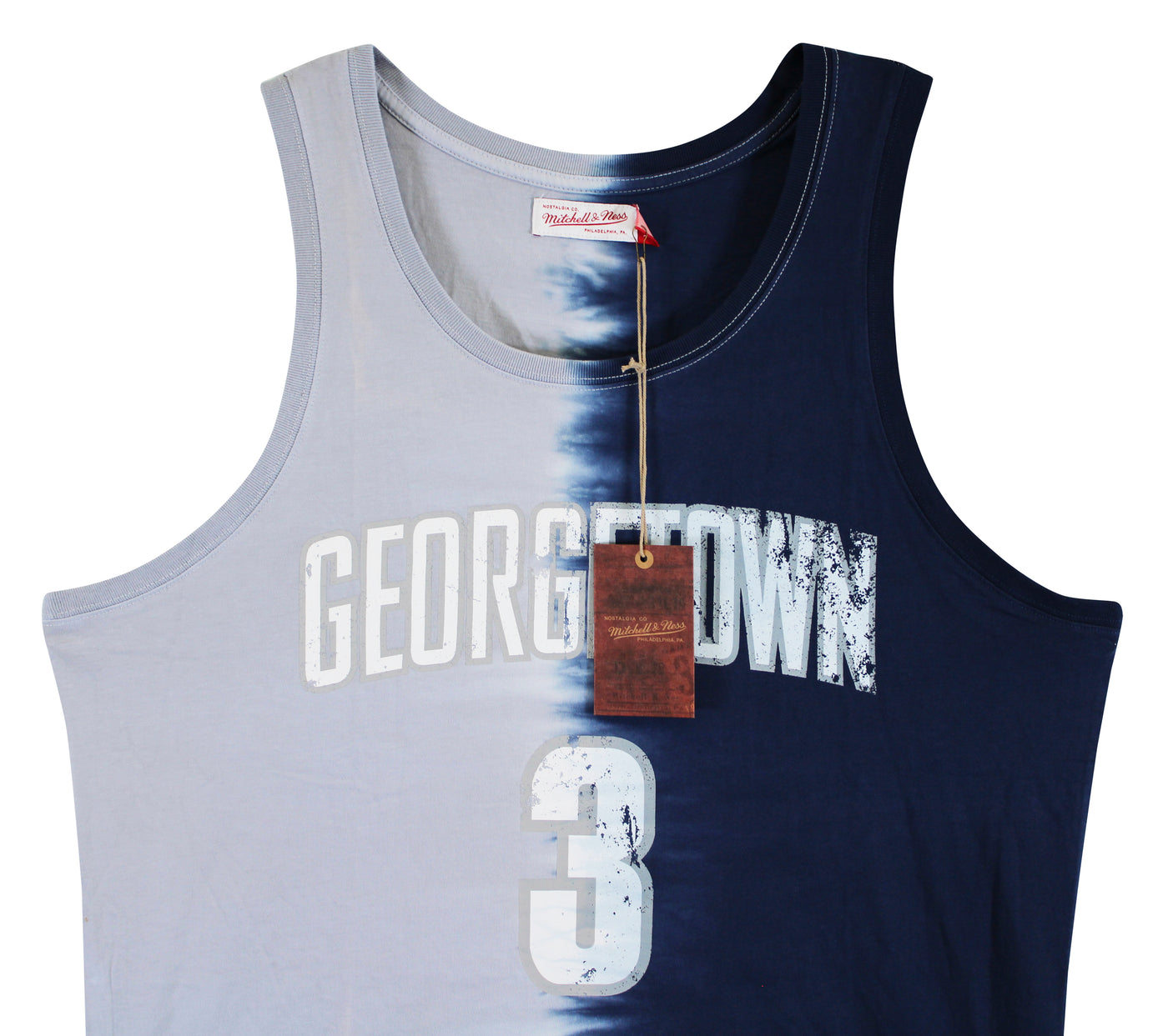 Georgetown Allen Iverson Signed Tie Dye Cotton M&N Tank Jersey BAS Witnessed