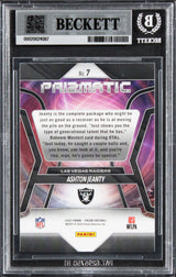Raiders Ashton Jeanty Signed 2025 Panini Prizm Prizmatic #7 RC Card BAS Slabbed