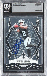 Raiders Ashton Jeanty Signed 2025 Panini Phoenix #158 Rookie Card BAS Slabbed