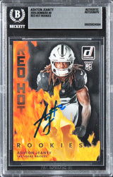 Raiders Ashton Jeanty Signed 2025 Donruss Red Hot Rookies #9 RC Card BAS Slabbed