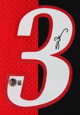 76ers Allen Iverson Signed Red & Black M&N 2000-01 HWC Swingman Jersey BAS Wit