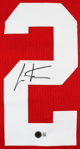 Ohio State Cris Carter Authentic Signed Red Pro Style Framed Jersey BAS Witness