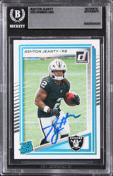 Raiders Ashton Jeanty Authentic Signed 2025 Donruss #305 Rookie Card BAS Slab 2