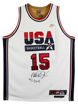 Magic Johnson "92 Gold" Signed White Nike Team USA Jersey BAS Witness #3W387217