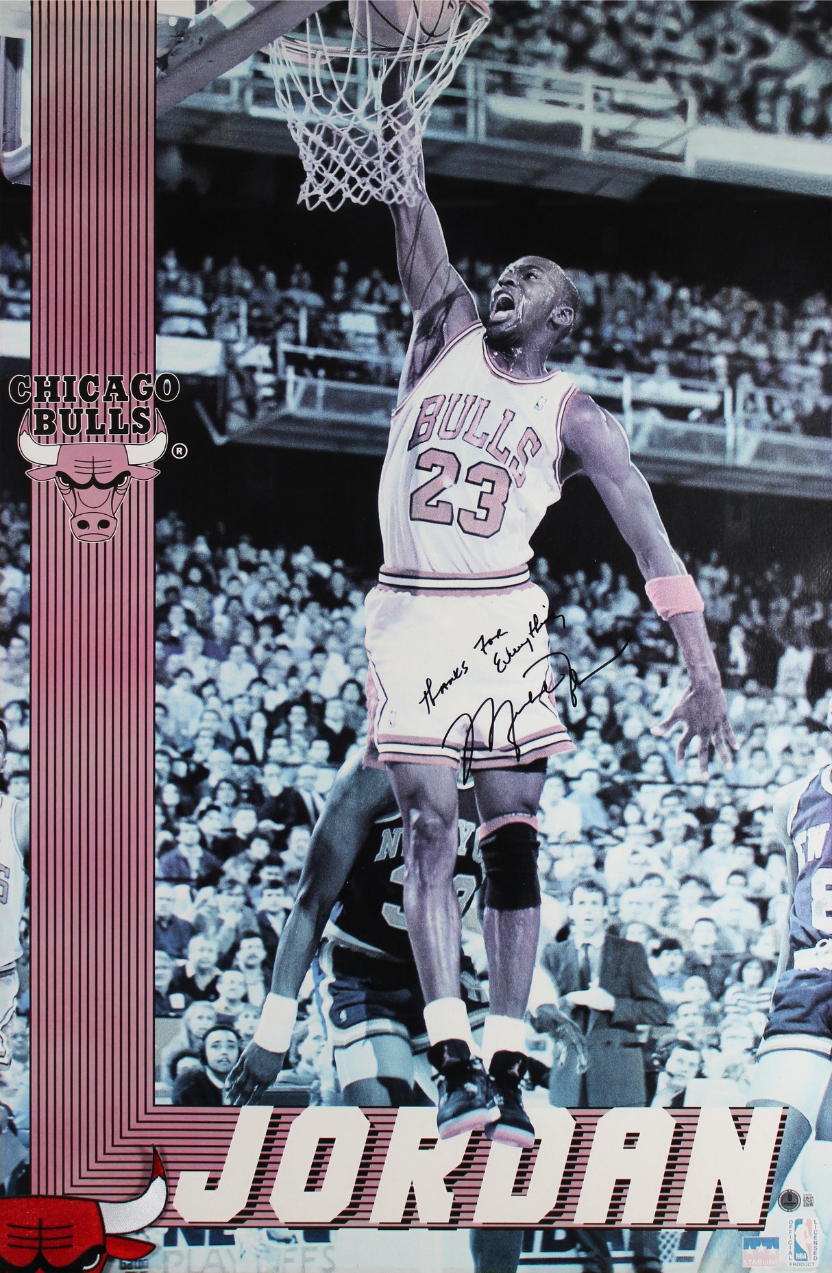 Bulls Michael Jordan Authentic Signed 24x36 Poster Autographed BAS #AE64036