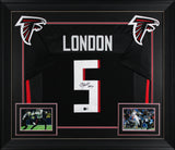 Drake London Authentic Signed Black Pro Style Framed Jersey BAS Witnessed