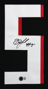 Drake London Authentic Signed Black Pro Style Framed Jersey BAS Witnessed