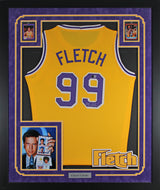 Chevy Chase Authentic Signed Yellow Fletch Pro Style Framed Jersey BAS #BM43470