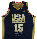 Magic Johnson "92 Gold" Signed Navy & Gold Nike Team USA Jersey BAS W #3W387216
