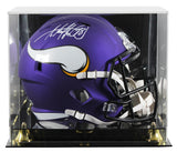 Vikings Adrian Peterson Signed Full Size Speed Rep Helmet W/ Case BAS Witnessed
