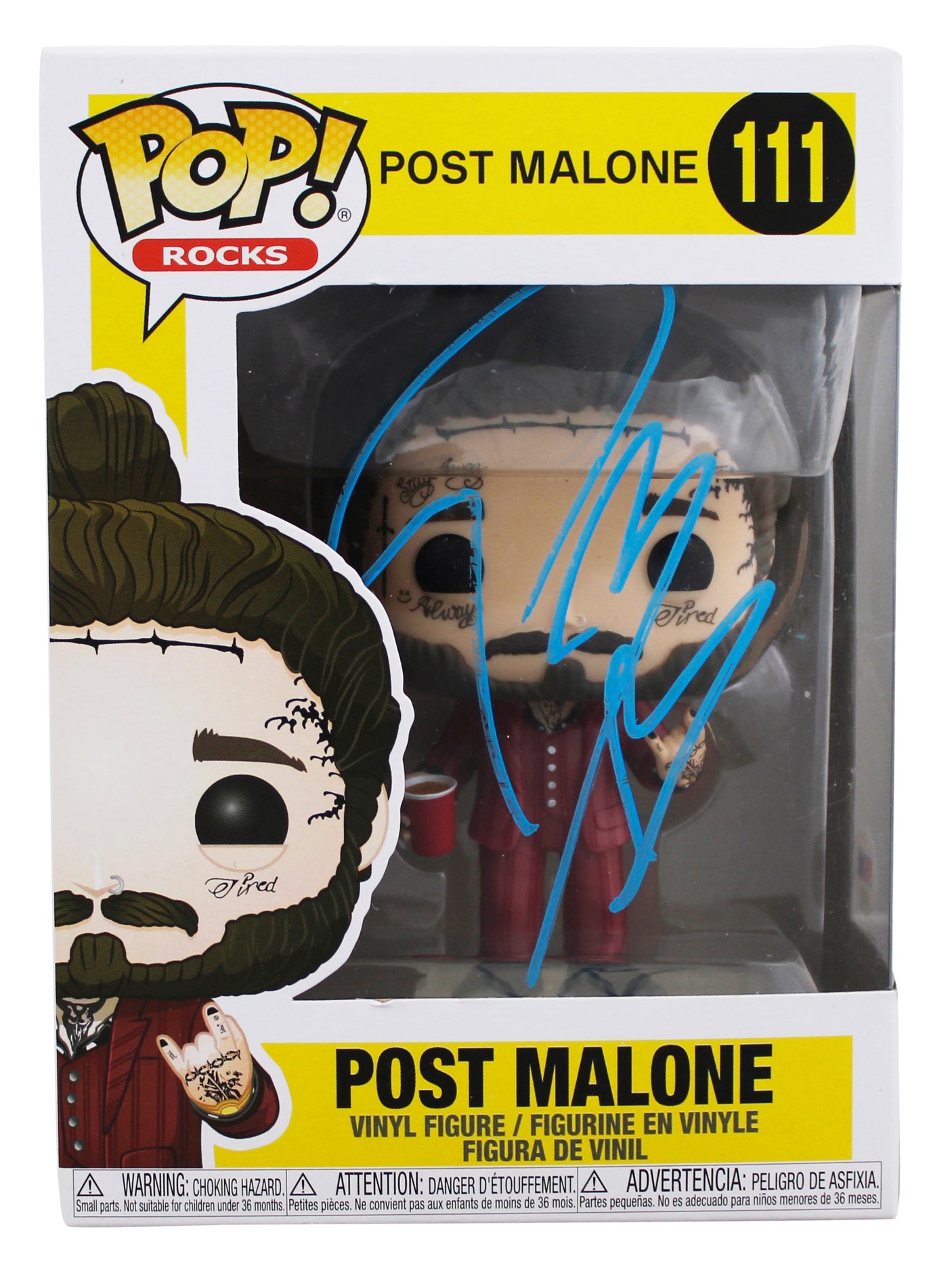 Post Malone Authentic Signed #111 Funko Pop Vinyl Figure PSA/DNA #AE72175