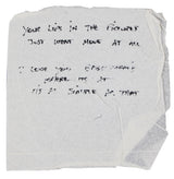 Stevie Ray Vaughan Authentic 4.75x5 Napkin w/ Handwritten Lyrics BAS #AE13213