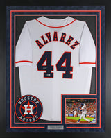 Yordan Alvarez Authentic Signed White Pro Style Framed Jersey BAS Wit #1W981108