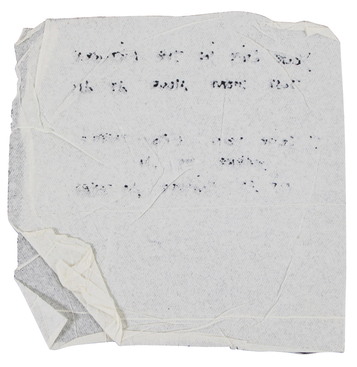 Stevie Ray Vaughan Authentic 4.75x5 Napkin w/ Handwritten Lyrics BAS #AE13213