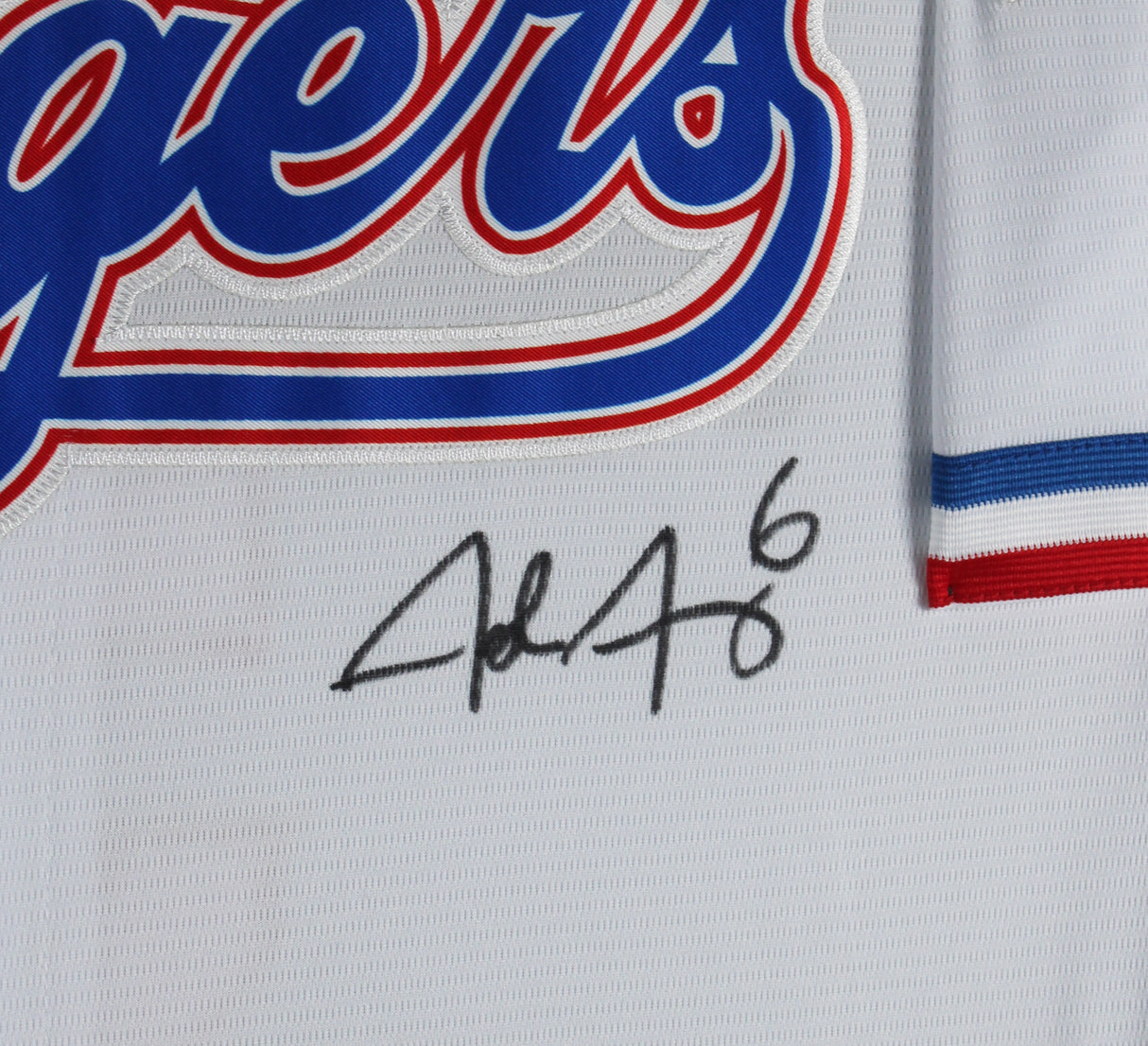 Rangers Josh Jung Signed White Nike Framed Jersey w/ 2023 WS Patch BAS Witnessed