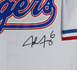 Rangers Josh Jung Signed White Nike Framed Jersey w/ 2023 WS Patch BAS Witnessed