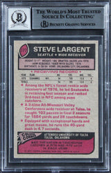Seahawks Steve Largent "HOF 95" Signed 1977 Topps #177 Card Auto 10! BAS Slab 4