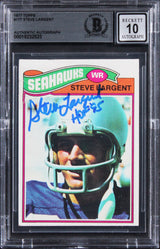 Seahawks Steve Largent "HOF 95" Signed 1977 Topps #177 Card Auto 10! BAS Slab 3