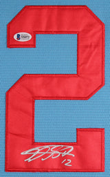 Rougned Odor Authentic Signed Blue El Tipo Pro Style Framed Jersey BAS #S56072