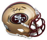 Frank Gore Autographed San Francisco 49ers 1996-08 Throwback Speed Mini Helmet Beckett Witnessed