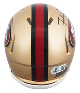 49ers Frank Gore Signed 1996-08 TB Speed Mini Helmet W/ Case BAS Witnessed