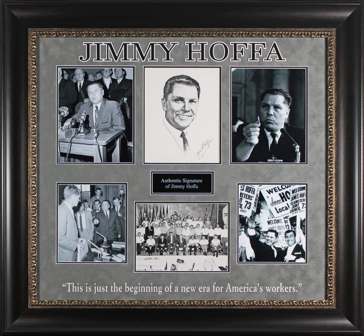 Jimmy Hoffa Teamsters Authentic Signed 8x10 Framed Photo BAS #AE13952