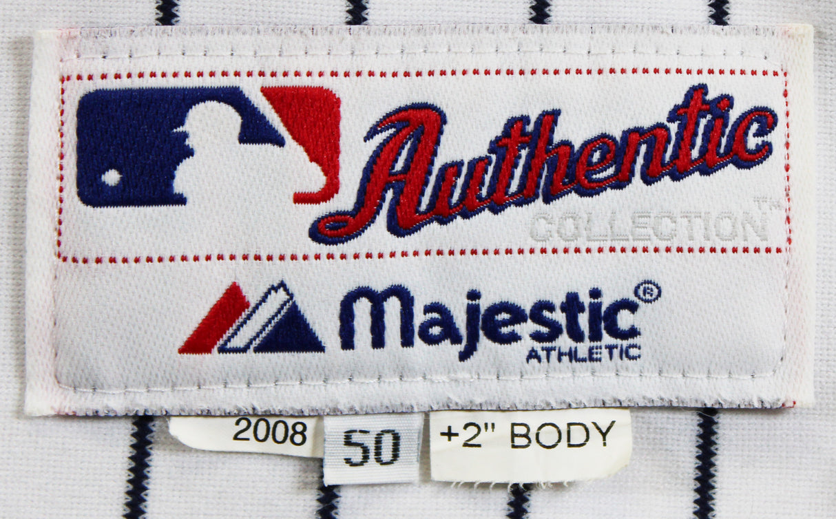 Yankees Mark Teixeira Signed White Pinstripe Majestic Authentic Jersey PSA/DNA