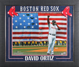 Red Sox David Ortiz "Boston Strong" Signed 16x20 Framed Horizontal Photo BAS Wit