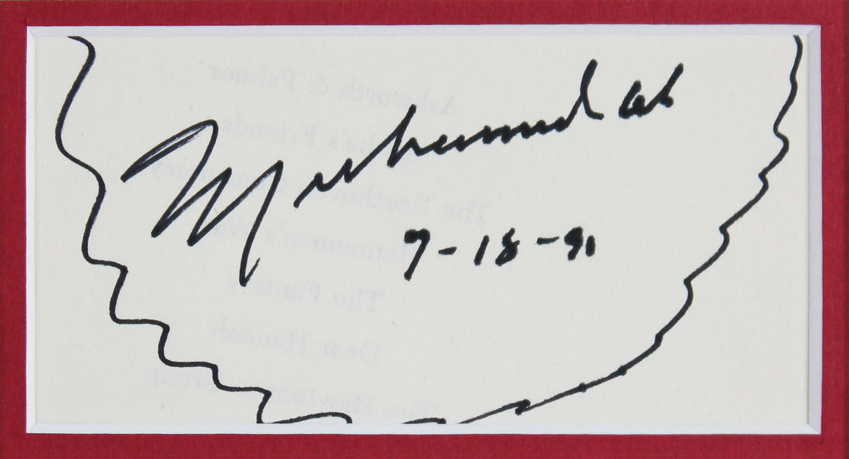 Muhammad Ali & Will Smith Signed Cut Signature Framed Display BAS #AE64517