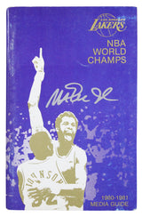 Lakers Magic Johnson Signed 1980-1981 Media Guide BAS Witnessed #3W387381