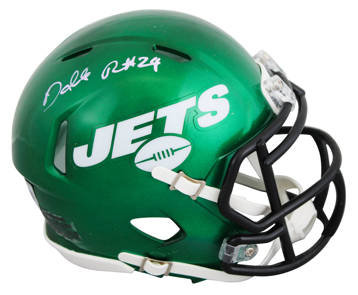 Jets Darrelle Revis Authentic Signed Speed Mini Helmet BAS Witnessed #4W919203