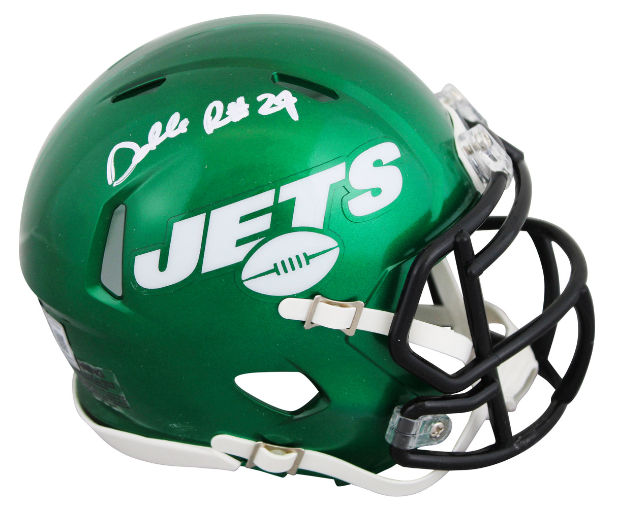 Jets Darrelle Revis Authentic Signed Speed Mini Helmet BAS Witnessed #4W919204