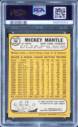 Yankees Mickey Mantle Signed 1968 Topps #280 Card Graded VG-EX 4 PSA/DNA Slabbed